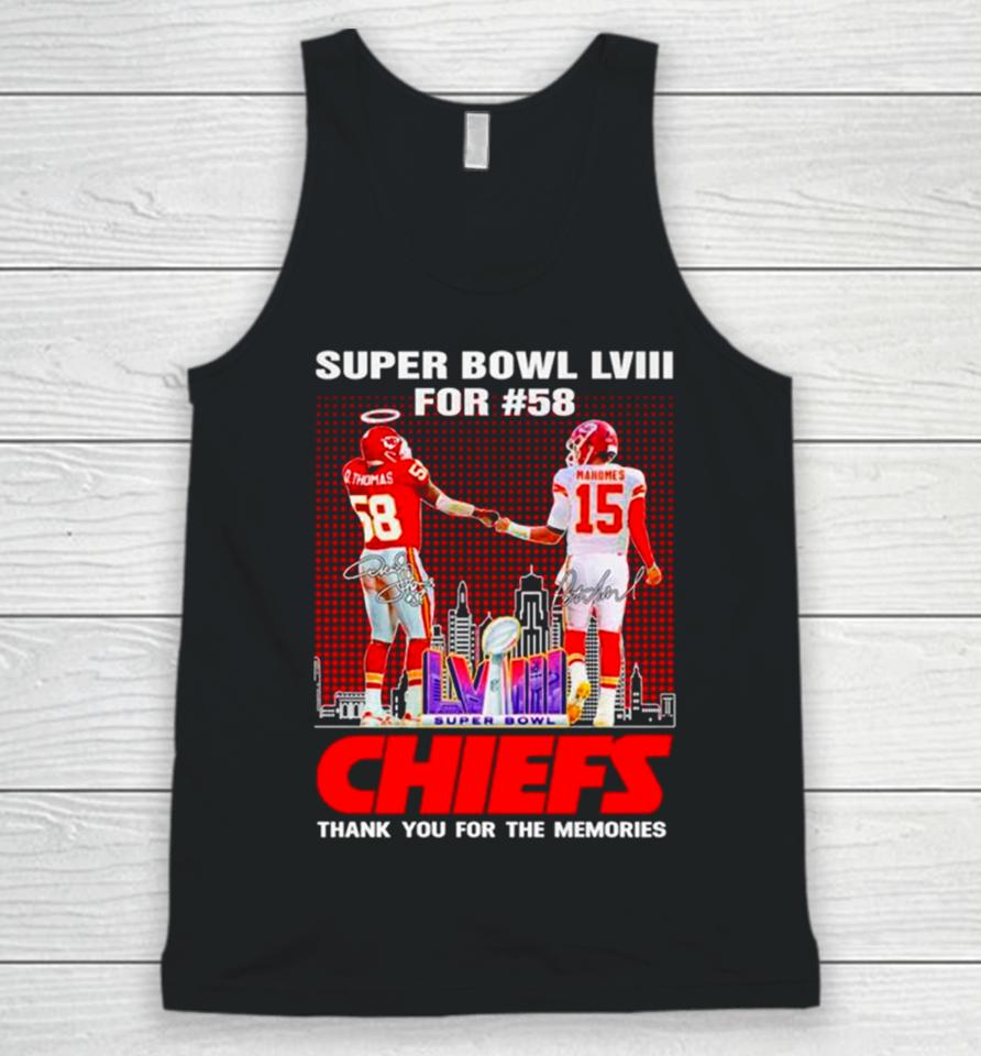 Kansas City Chiefs Super Bowl Lviii For 58 Thank You For The Memories Signature Unisex Tank Top