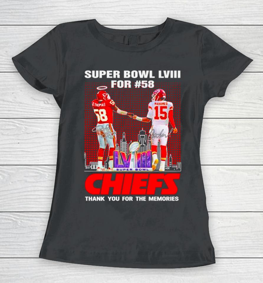 Kansas City Chiefs Super Bowl Lviii For 58 Thank You For The Memories Signature Women T-Shirt