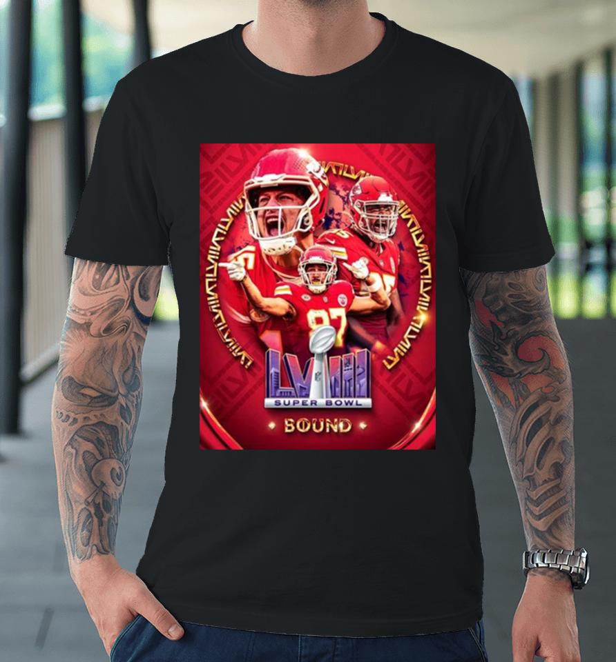 Kansas City Chiefs Super Bowl Lviii Las Vegas Bound Nfl Playoffs Season 2023 2024 Premium T-Shirt
