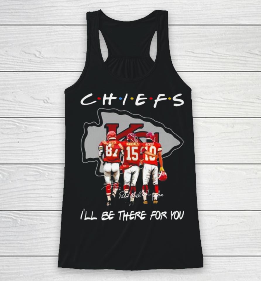 Kansas City Chiefs Travis Kelce Patrick Mahomes And Isiah Pacheco I’ll Be There For You Signatures Racerback Tank