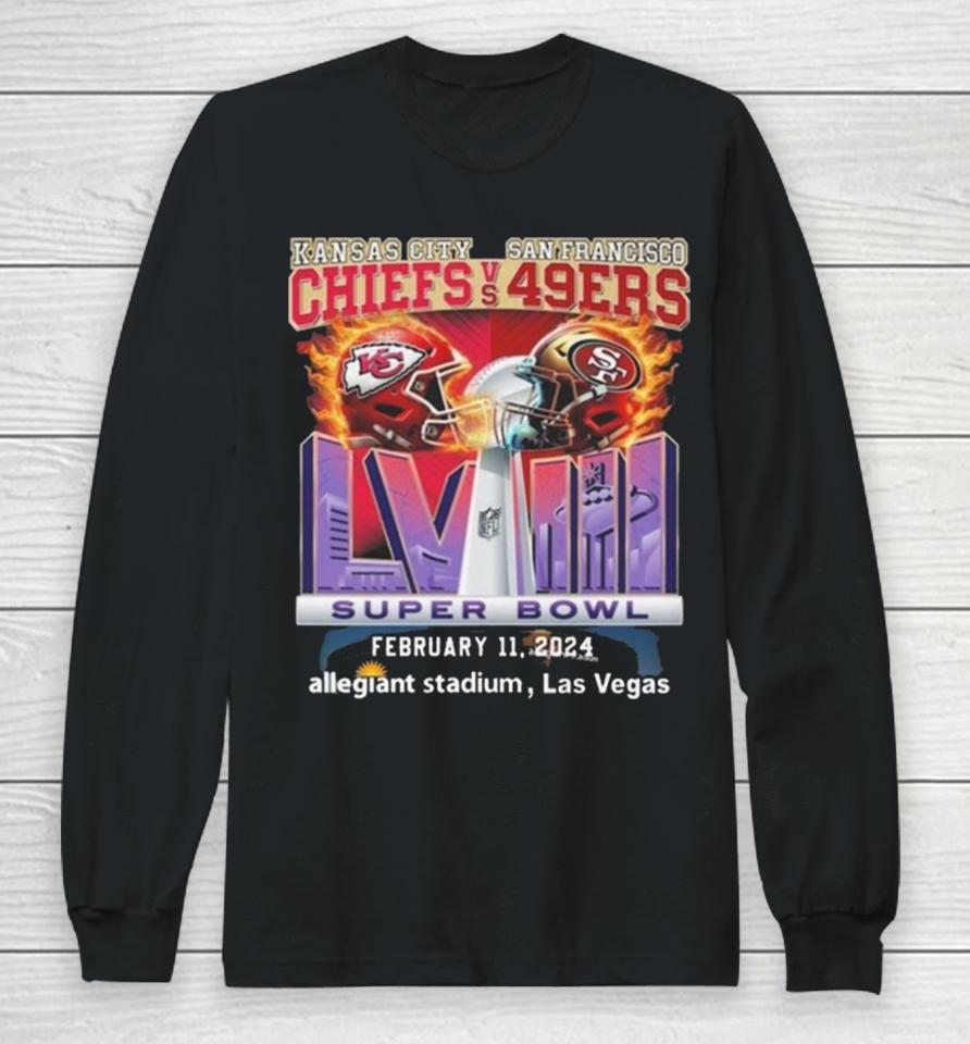 Kansas City Chiefs Vs San Francisco 49Ers Super Bowl Lviii February 11, 2024 Allegiant Stadium, Las Vegas Long Sleeve T-Shirt