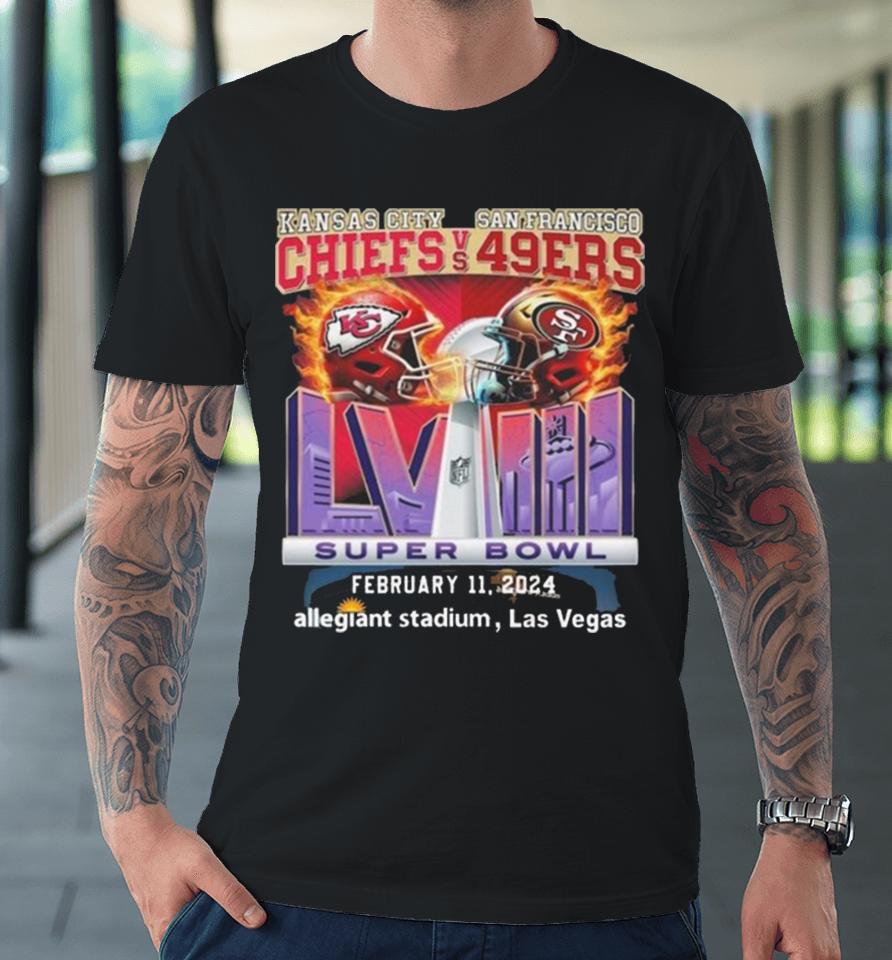 Kansas City Chiefs Vs San Francisco 49Ers Super Bowl Lviii February 11, 2024 Allegiant Stadium, Las Vegas Premium T-Shirt