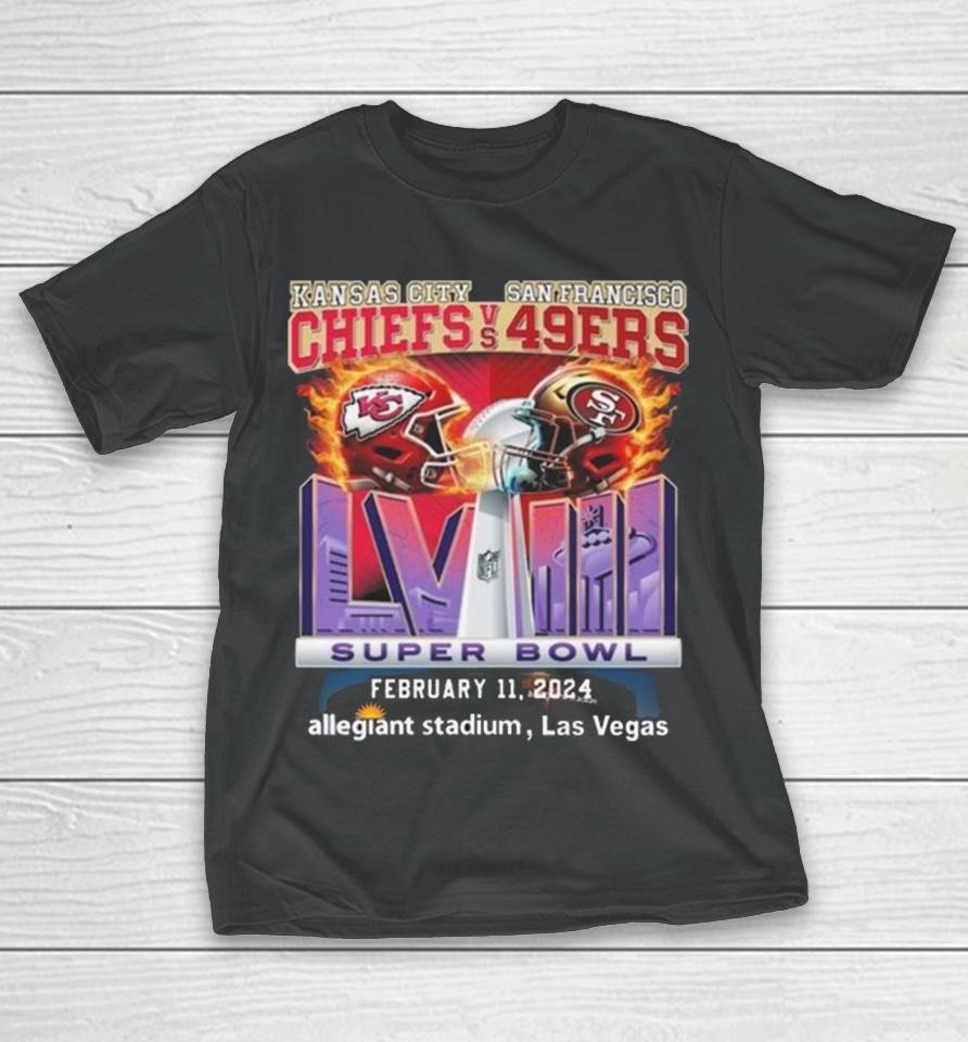 Kansas City Chiefs Vs San Francisco 49Ers Super Bowl Lviii February 11, 2024 Allegiant Stadium, Las Vegas T-Shirt
