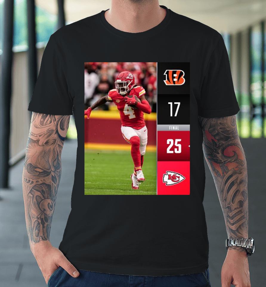 Kansas City Chiefs Win 25 17 Cincinnati Bengals Nfl 2024 Season Final Score Premium T-Shirt