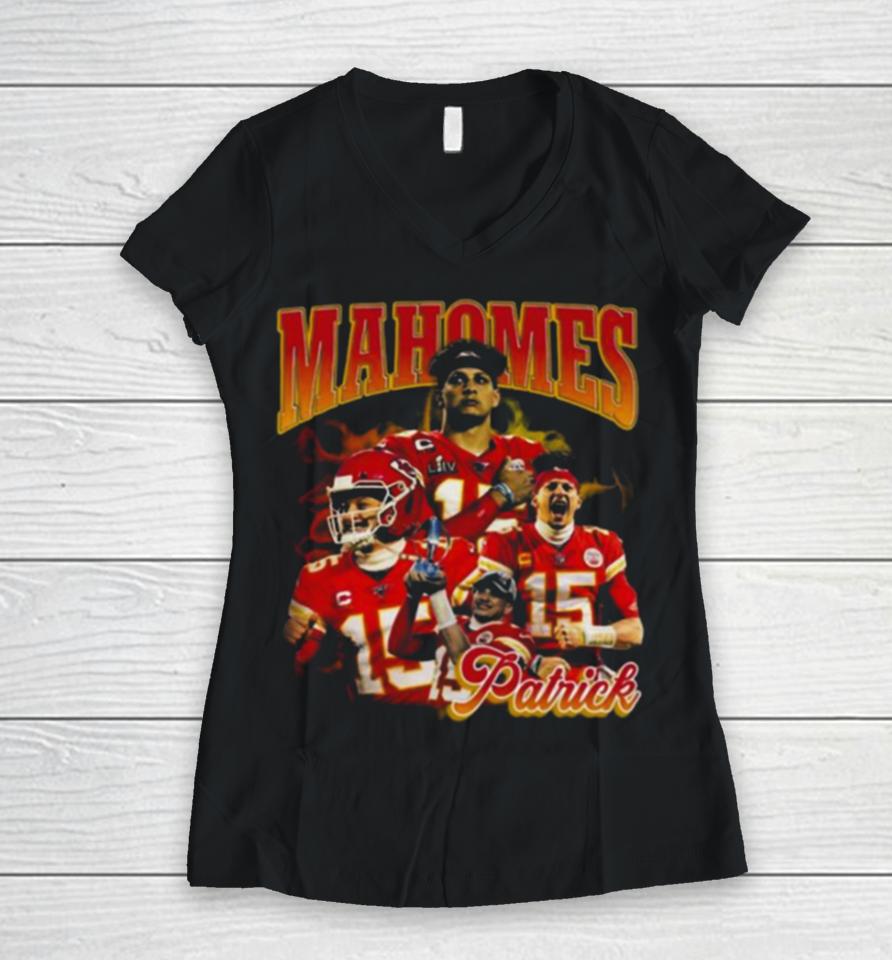 Kansas City Football Patrick Mahomes Women V-Neck T-Shirt