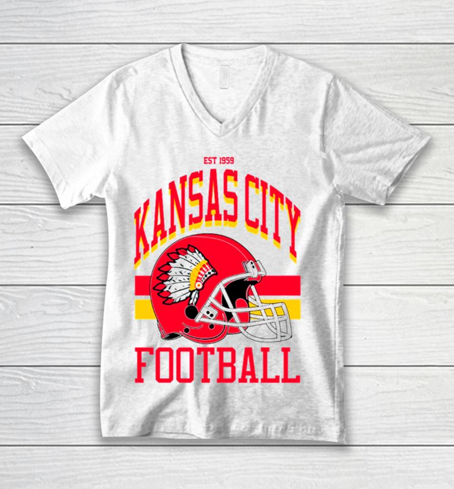 Kansas City Football Red Jersey Unisex V-Neck T-Shirt