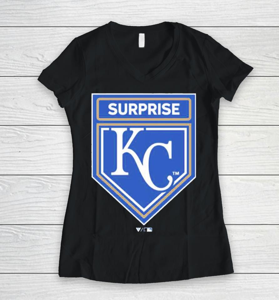 Kansas City Royals 2024 Spring Training Logo Women V-Neck T-Shirt