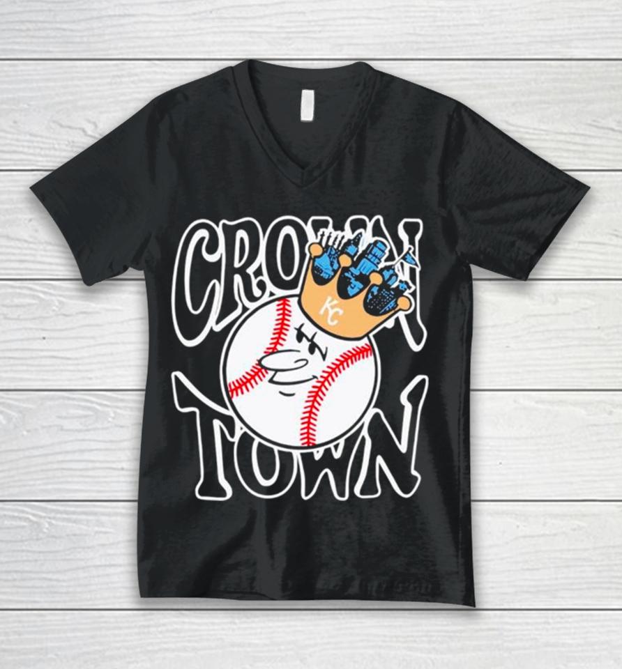 Kansas City Royals Crown Town Baseball Unisex V-Neck T-Shirt