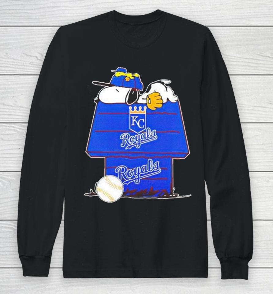 Kansas City Royals Snoopy And Woodstock The Peanuts Baseball Long Sleeve T-Shirt