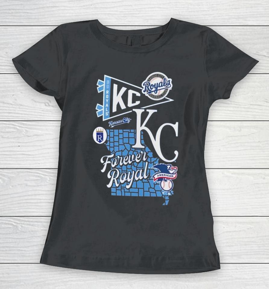 Kansas City Royals Split Zone Forever Royal Women T-Shirt
