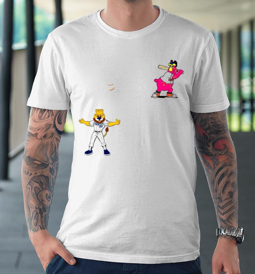 Kansas City Royals Vs Cleveland Guardians Mlb 2024 Mascot Cartoon Baseball Premium T-Shirt