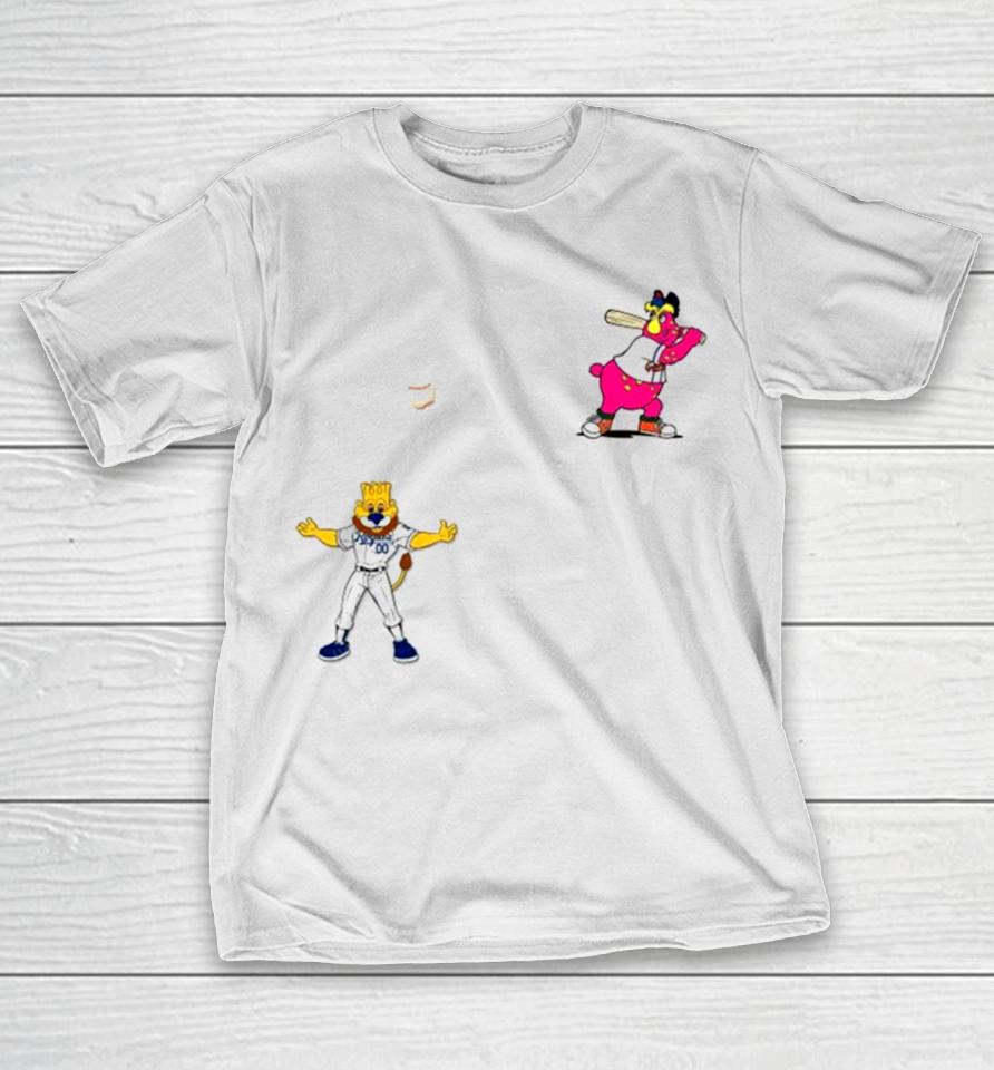 Kansas City Royals Vs Cleveland Guardians Mlb 2024 Mascot Cartoon Baseball T-Shirt