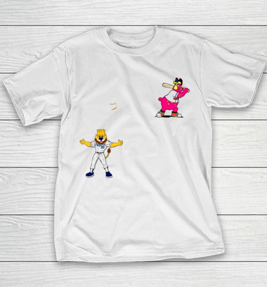Kansas City Royals Vs Cleveland Guardians Mlb 2024 Mascot Cartoon Baseball Youth T-Shirt