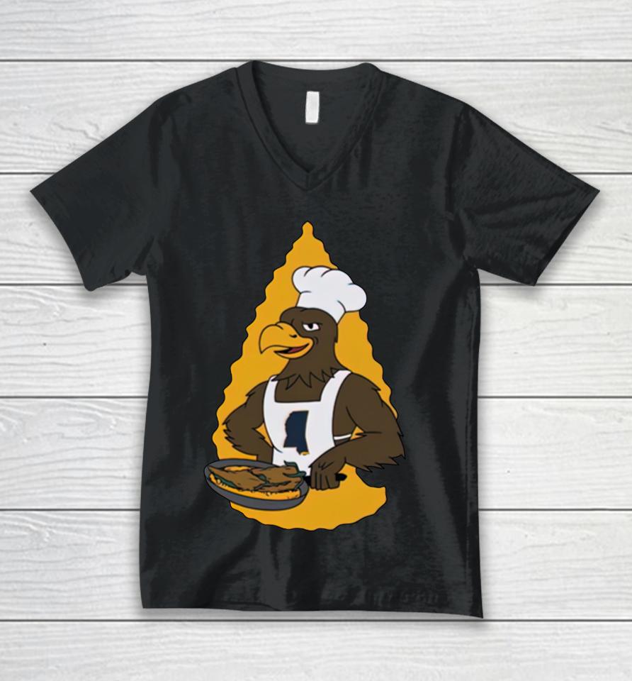 Kansas Football Fried O Barstool Sports Unisex V-Neck T-Shirt
