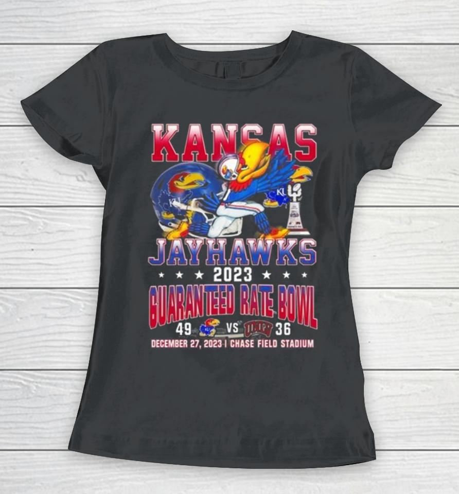 Kansas Jayhawks 2023 Guaranteed Rate Bowl Chase Field Stadium Women T-Shirt