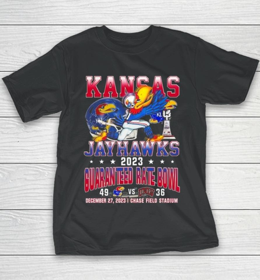 Kansas Jayhawks 2023 Guaranteed Rate Bowl Chase Field Stadium Youth T-Shirt