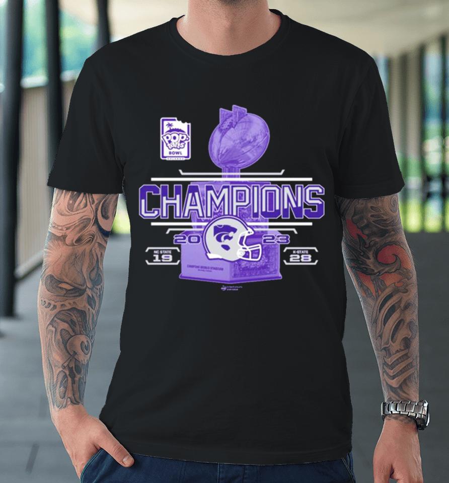 Kansas State Wildcats 2023 Pop Tarts Bowl Champions 28 19 Nc State Score Purple Premium T-Shirt