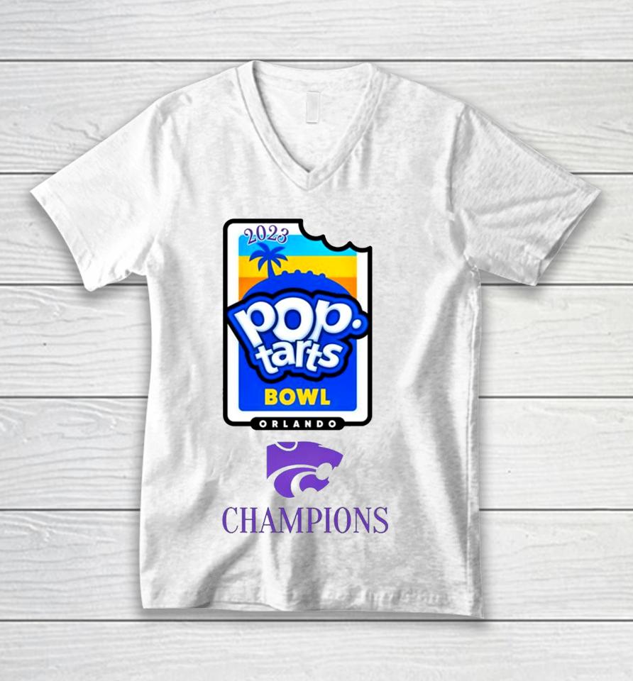 Kansas State Wildcats Football 2023 Pop Tarts Bowl Champions Unisex V-Neck T-Shirt