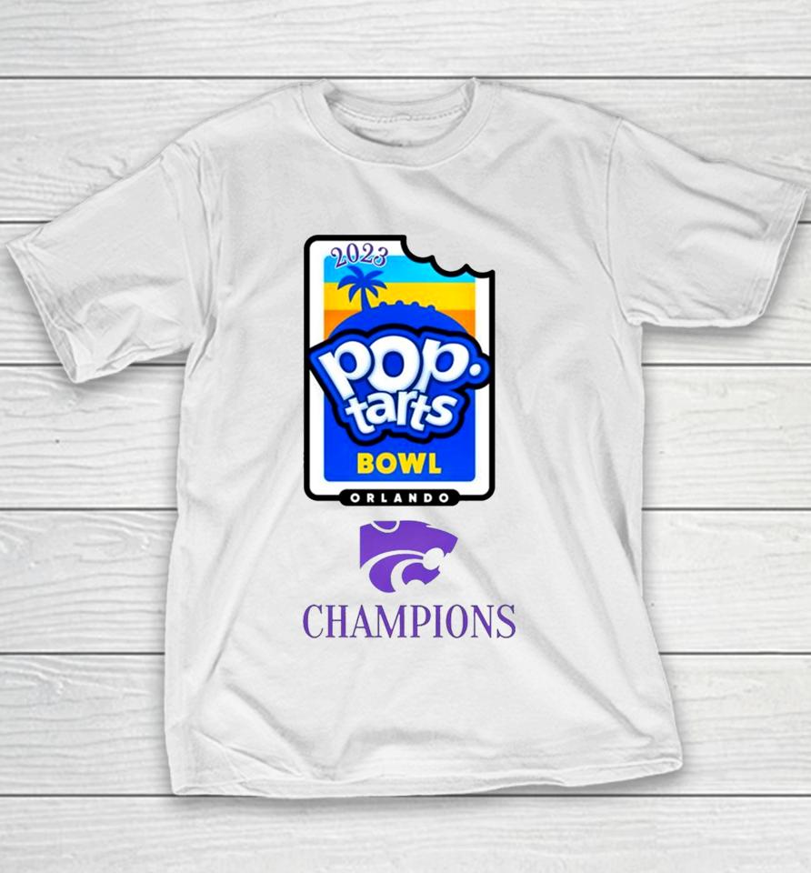 Kansas State Wildcats Football 2023 Pop Tarts Bowl Champions Youth T-Shirt