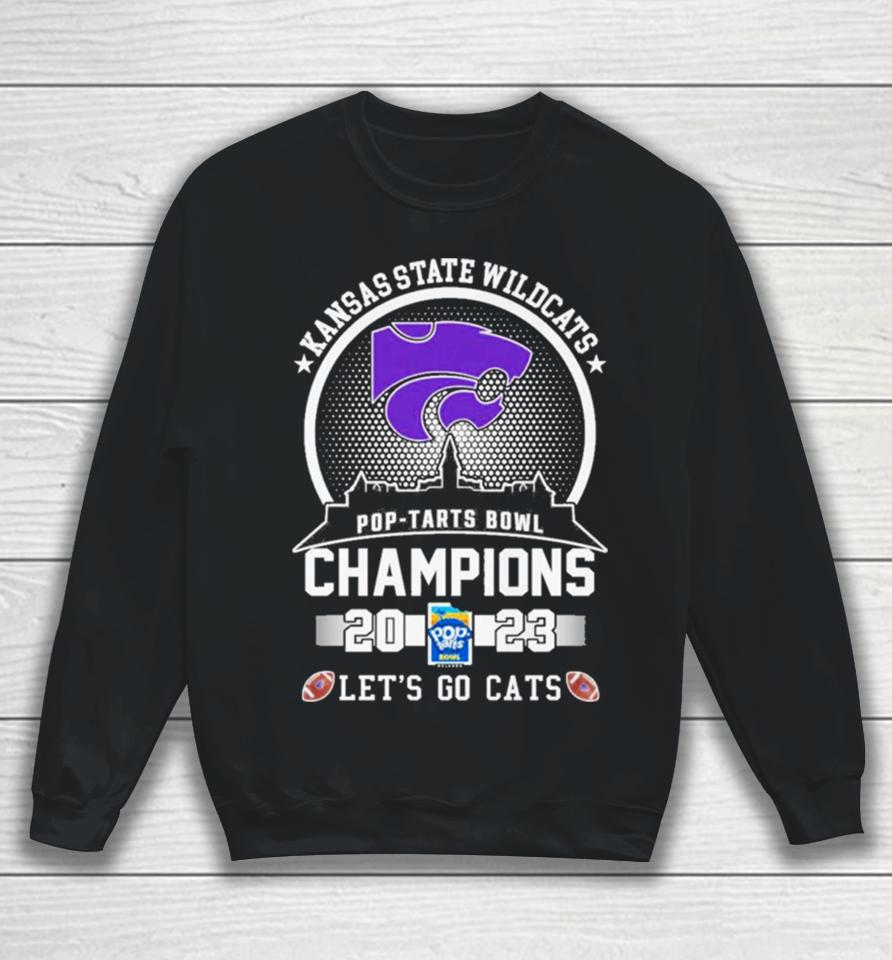 Kansas State Wildcats Football 2023 Pop Tarts Bowl Champions Skyline Let’s Go Cats Sweatshirt