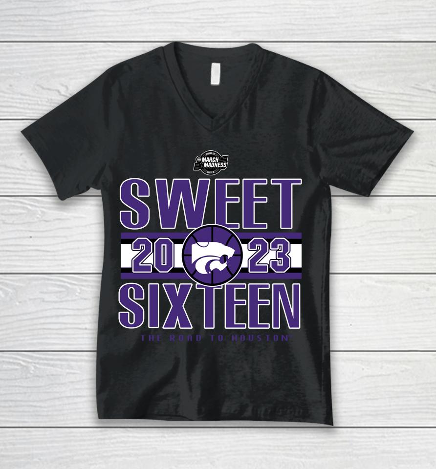 Kansas State Wildcats Sweet 2023 Sixteen The Road To Houston Unisex V-Neck T-Shirt