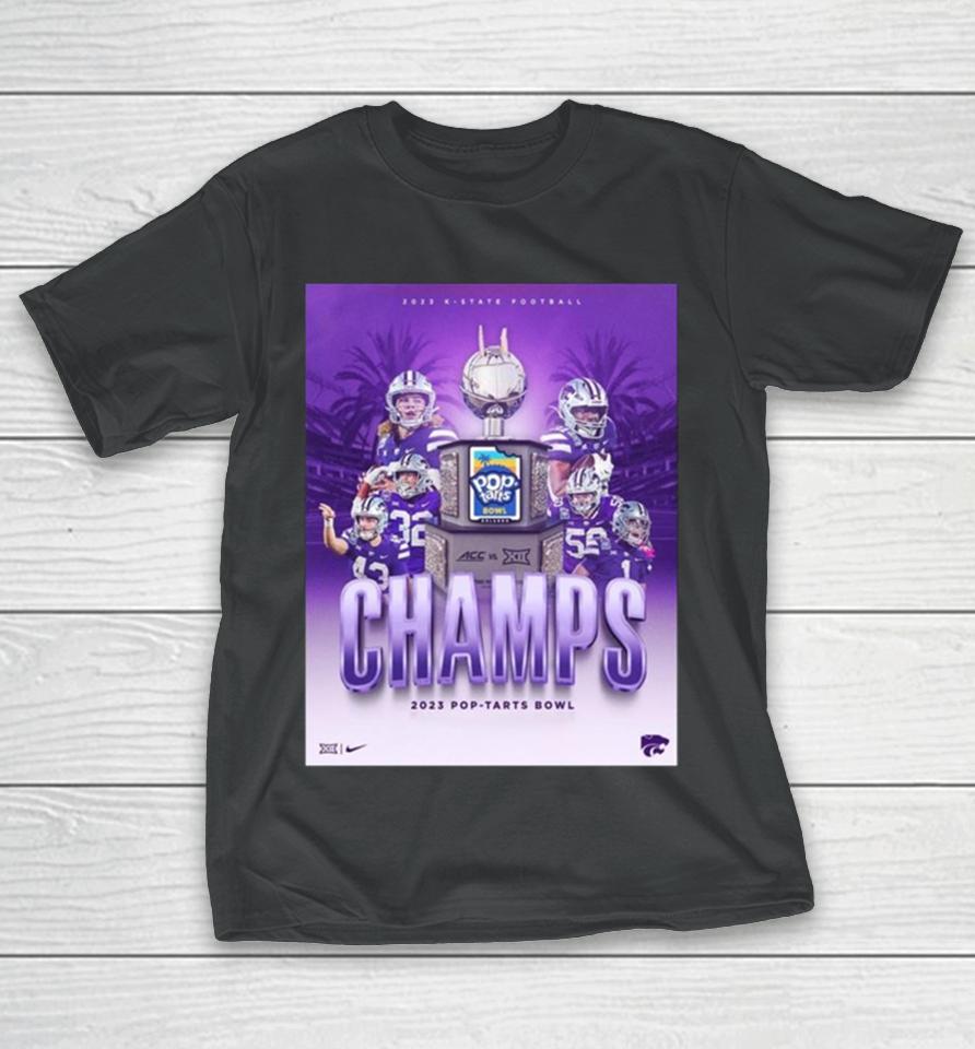 Kansas State Wildcats With The 2023 Pop Tarts Bowl Champions Ncaa College Football T-Shirt