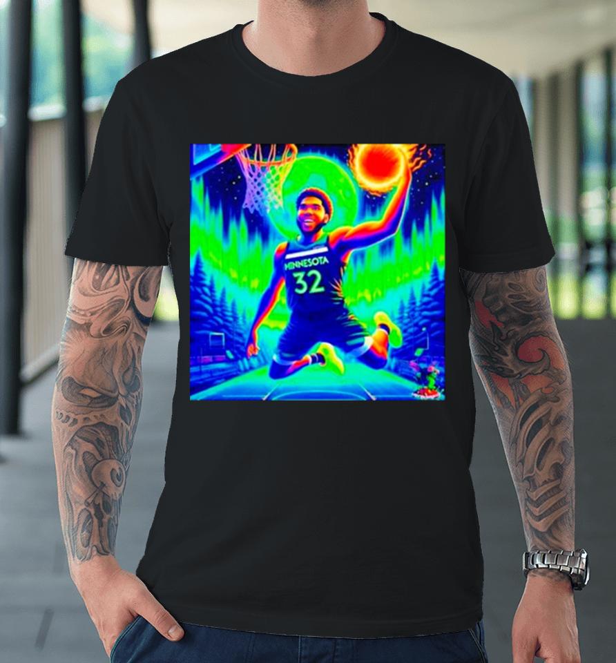 Karl Anthony Towns Flying Kat Psychedelic Meme Minnesota Timberwolves Premium T-Shirt