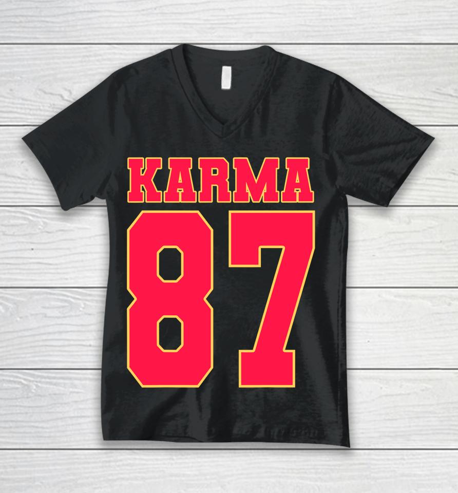 Karma 87 Football Fans Unisex V-Neck T-Shirt