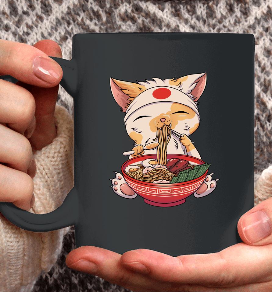 Kawaii Cat Ramen Noodles Cute Kitten Japanese Anime Gifts Coffee Mug
