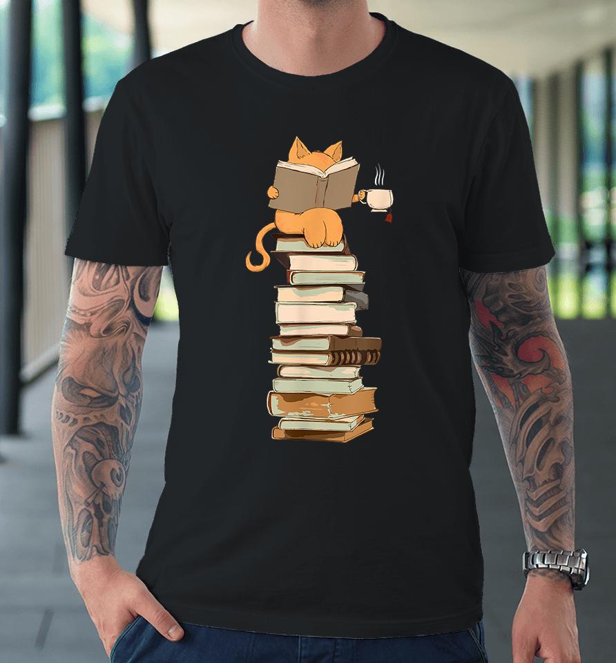 Kawaii Cats Books Premium T-Shirt