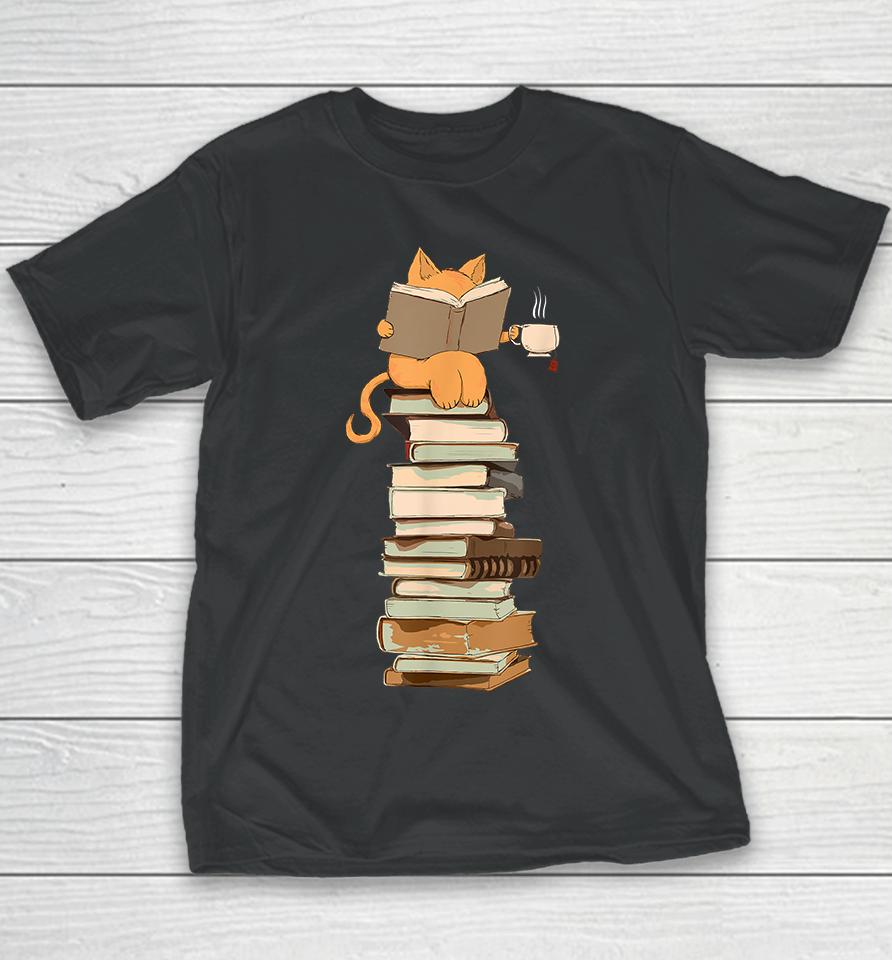 Kawaii Cats Books Youth T-Shirt