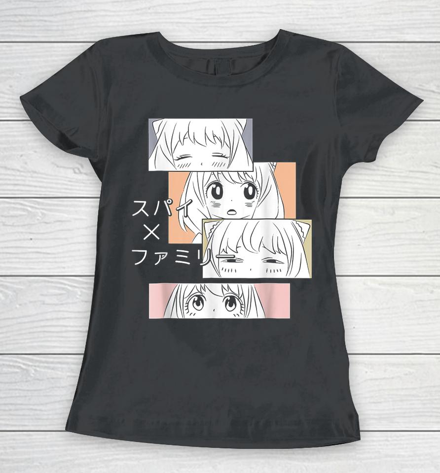 Kawaii Cute Anya Family X Spy Girl Emotion Design Women T-Shirt