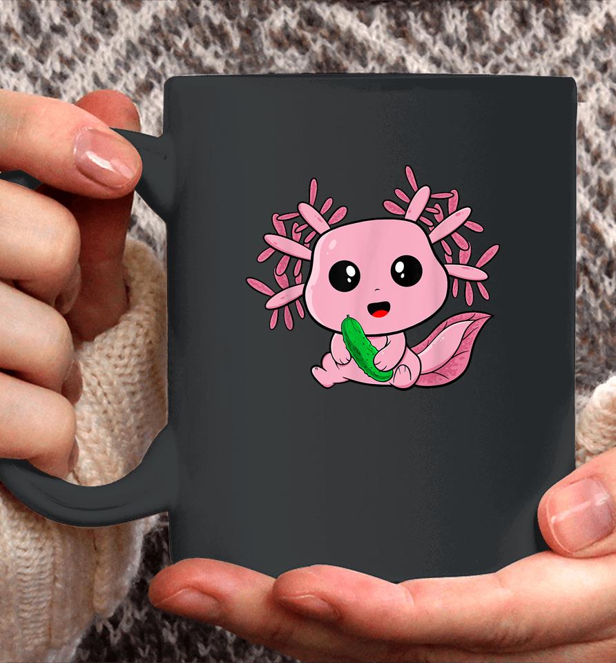 Kawaii Funny Axolotl With Pickles Foodie Teens Anime Lover Coffee Mug