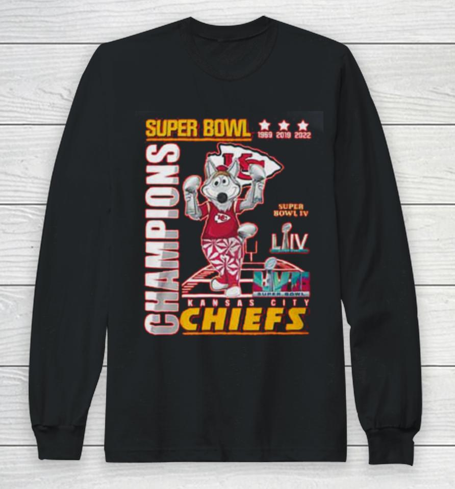 Kc Chiefs 3X Super Bowl Champions Long Sleeve T-Shirt