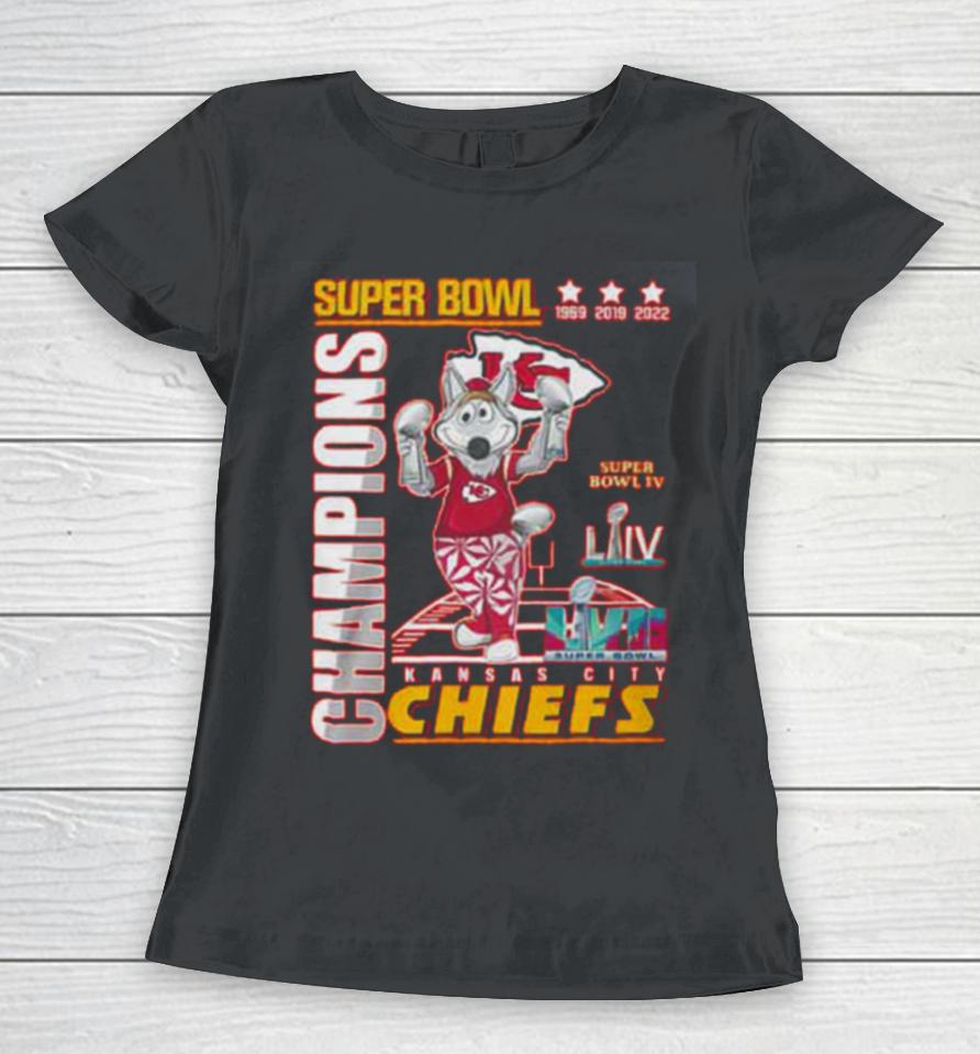 Kc Chiefs 3X Super Bowl Champions Women T-Shirt