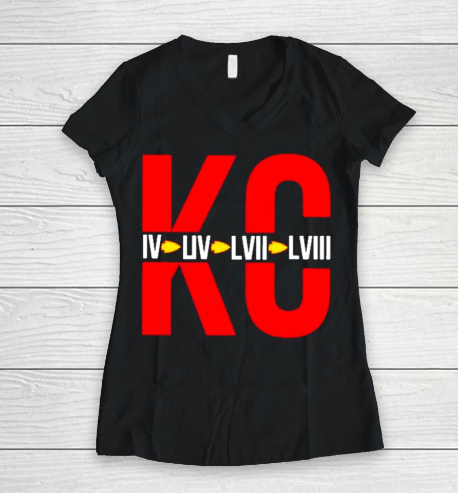 Kc Iv Iiv Lvii Lviii Women V-Neck T-Shirt