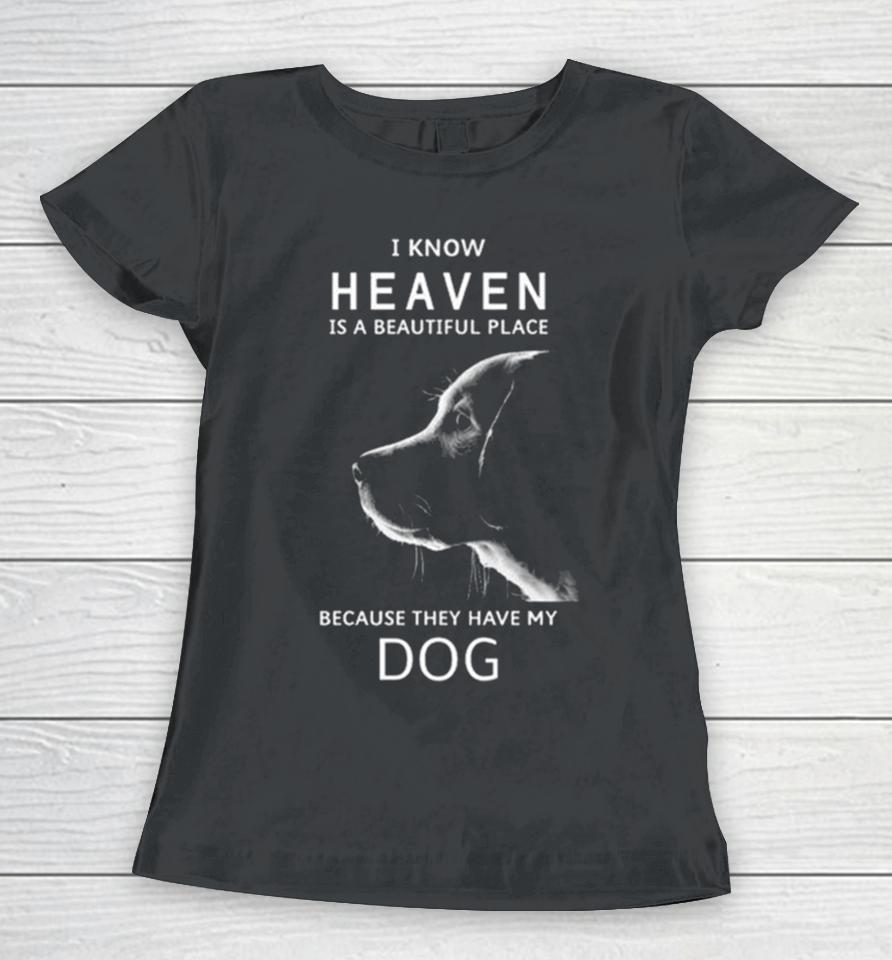 Keanu Reeves I Know Heaven Is A Beautiful Place Because They Have My Dog Women T-Shirt