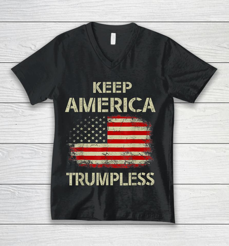 Keep America Trumpless Unisex V-Neck T-Shirt