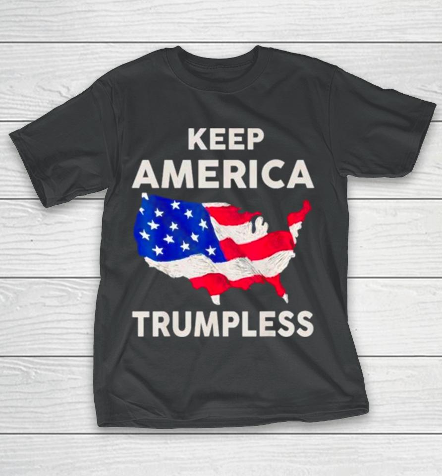 Keep American Trumpless Usa Flag Map T-Shirt