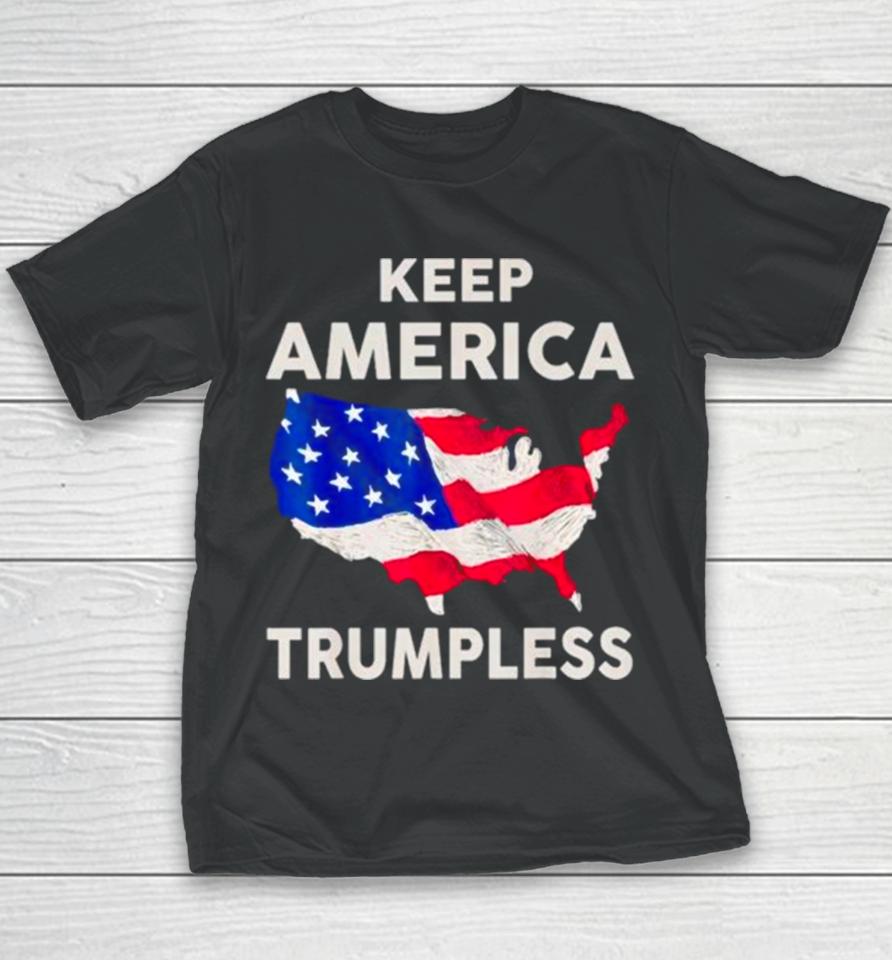 Keep American Trumpless Usa Flag Map Youth T-Shirt