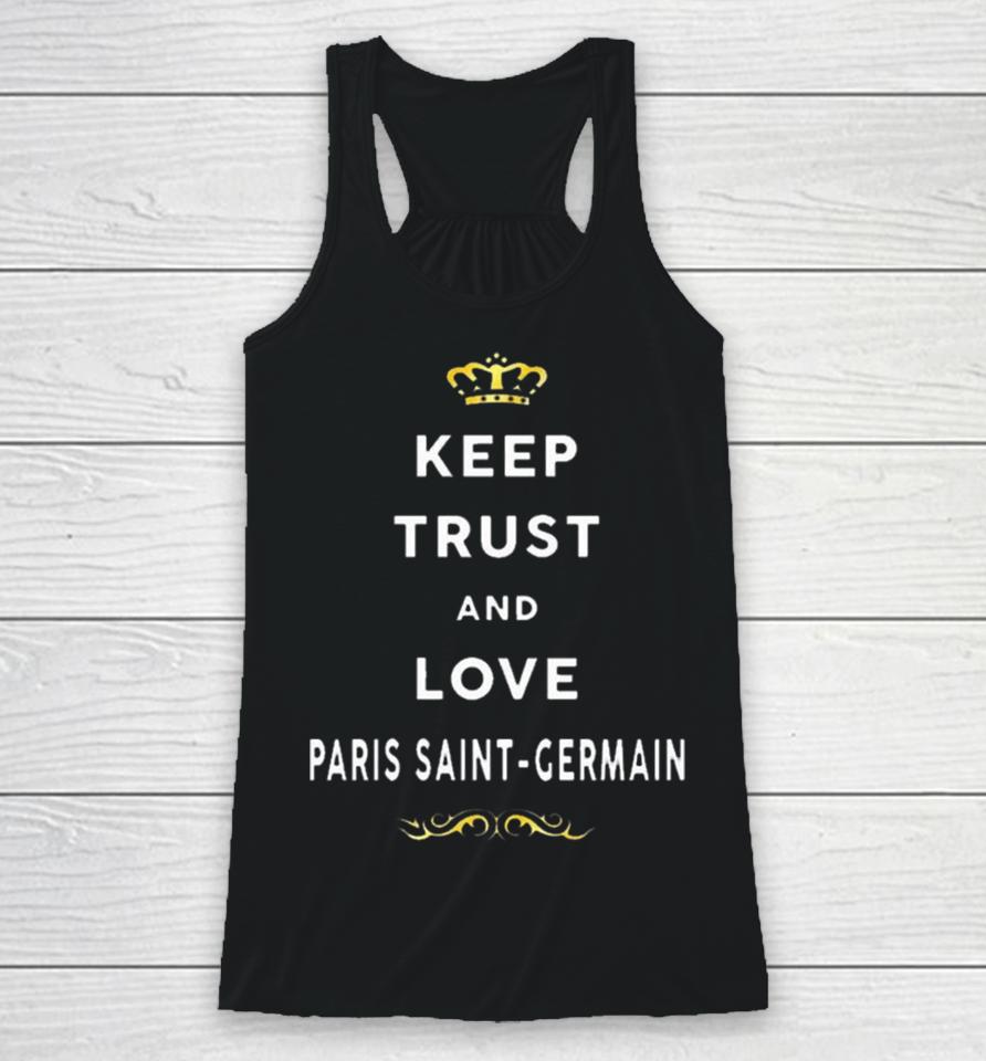 Keep Trust And Love Paris Saint Germain 2023 Racerback Tank