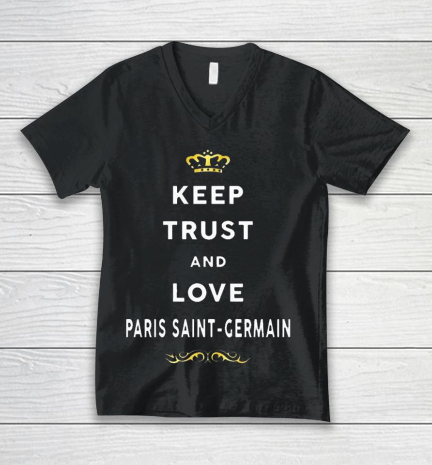 Keep Trust And Love Paris Saint Germain 2023 Unisex V-Neck T-Shirt