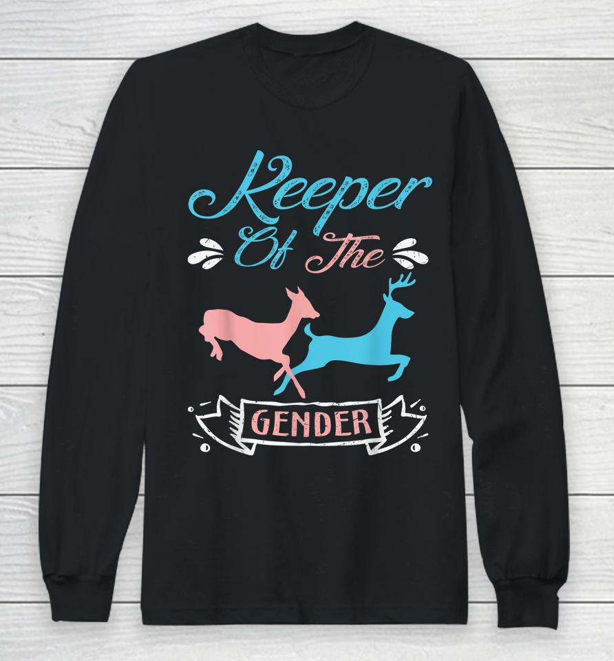 Keeper Of The Gender Buck Or Doe In Blue And Pink Party Long Sleeve T-Shirt