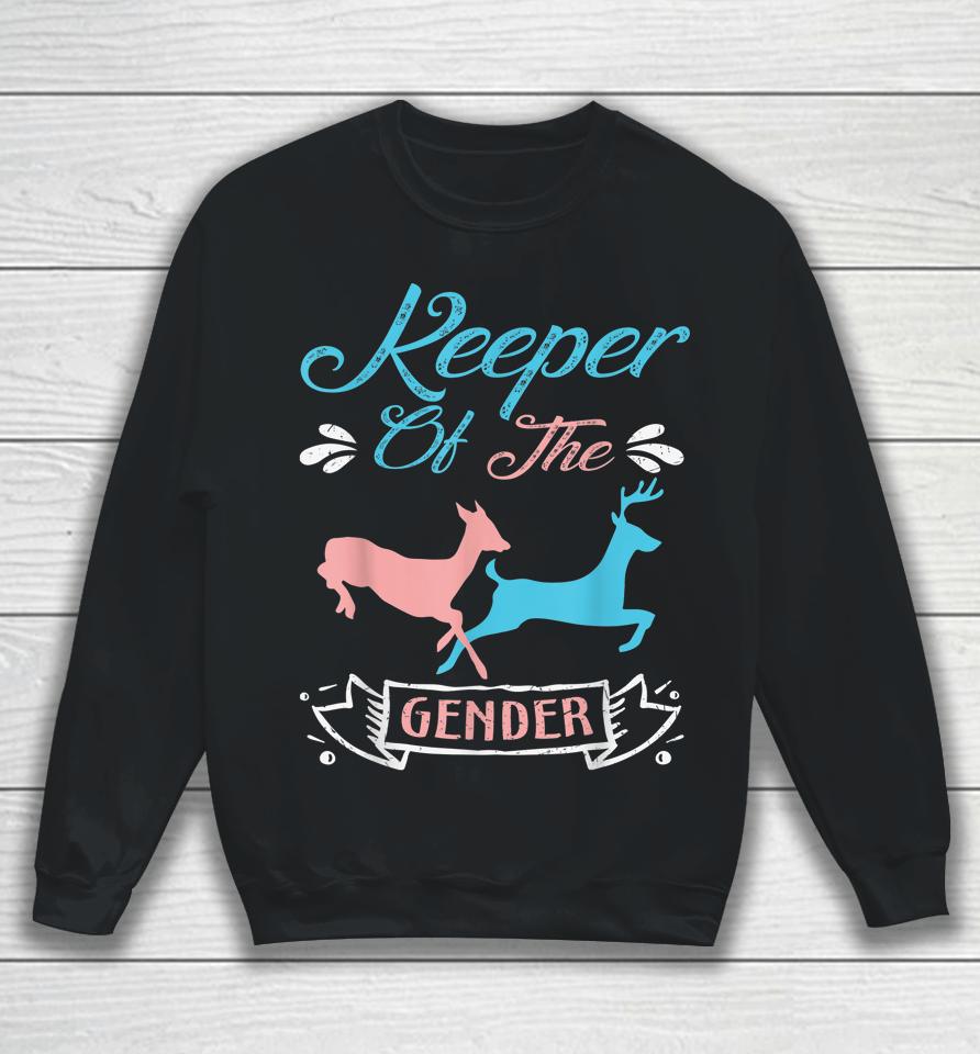 Keeper Of The Gender Buck Or Doe In Blue And Pink Party Sweatshirt