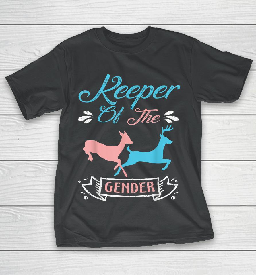 Keeper Of The Gender Buck Or Doe In Blue And Pink Party T-Shirt