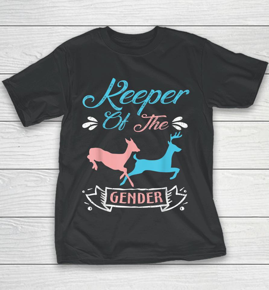 Keeper Of The Gender Buck Or Doe In Blue And Pink Party Youth T-Shirt