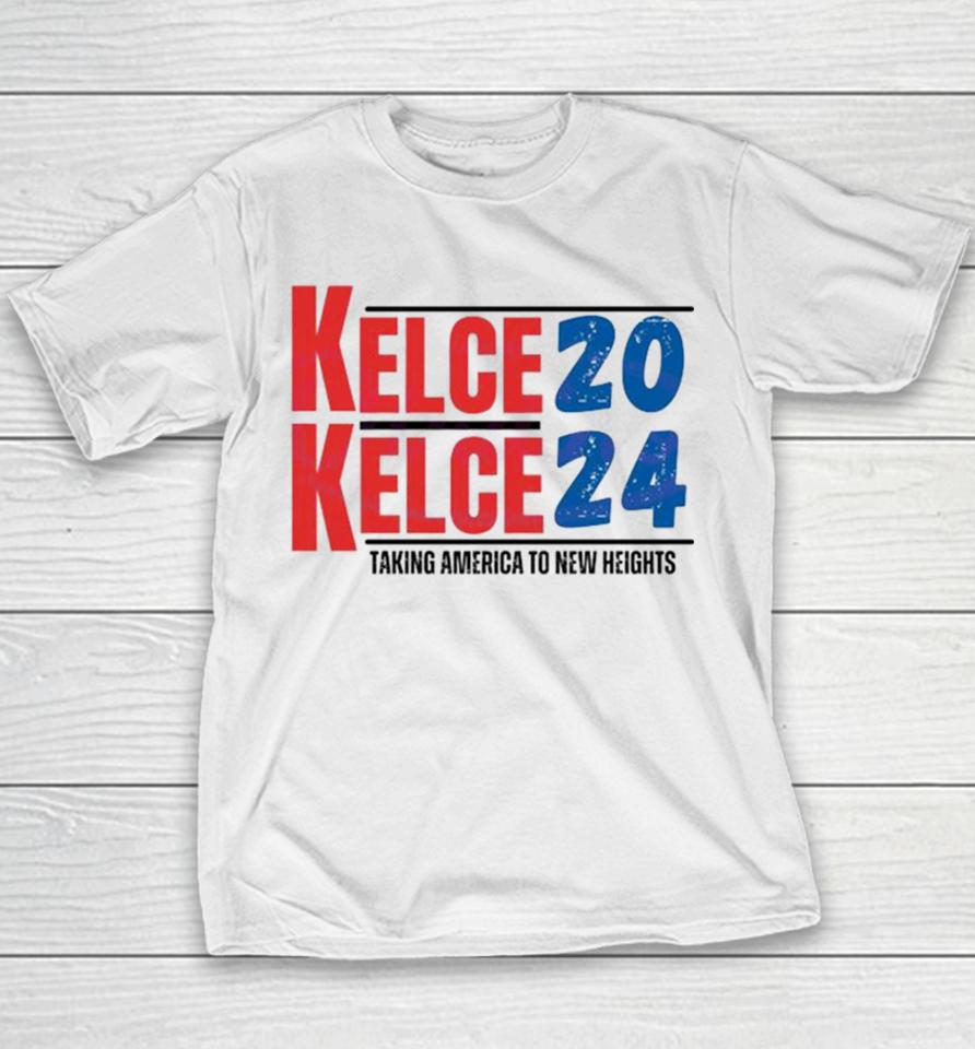 Kelce 2024 Taking America To New Heights Youth T-Shirt