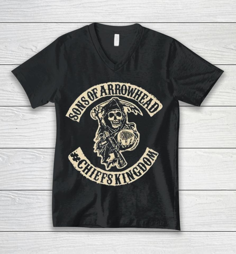 Kelcezone Sons Of Arrowhead Chiefs Kingdom 2024 Unisex V-Neck T-Shirt