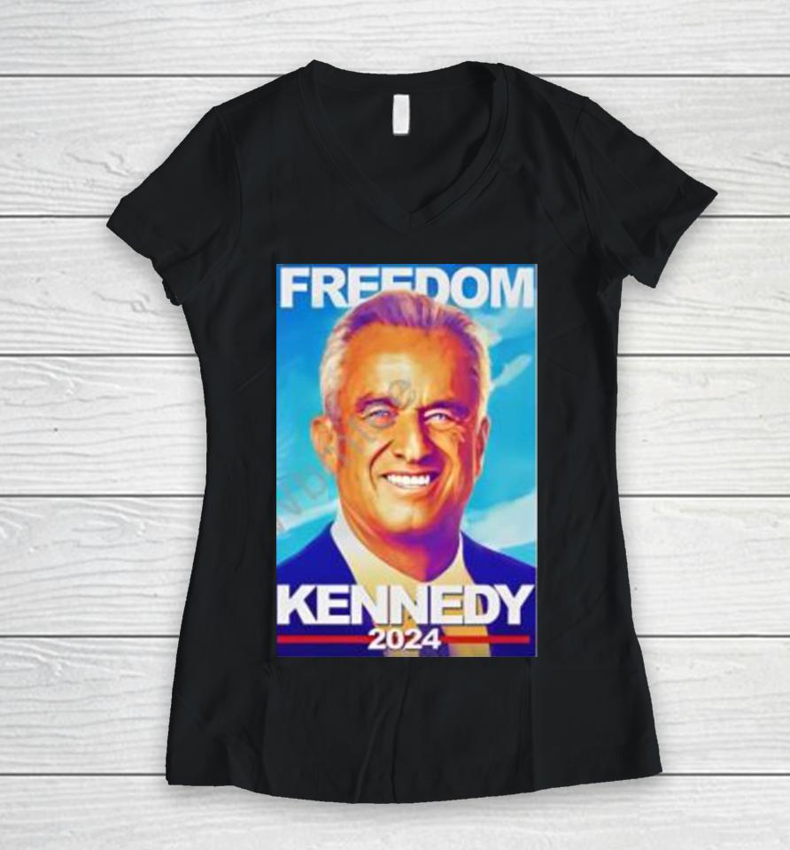 Kennedy 2024 Freedom Women V-Neck T-Shirt