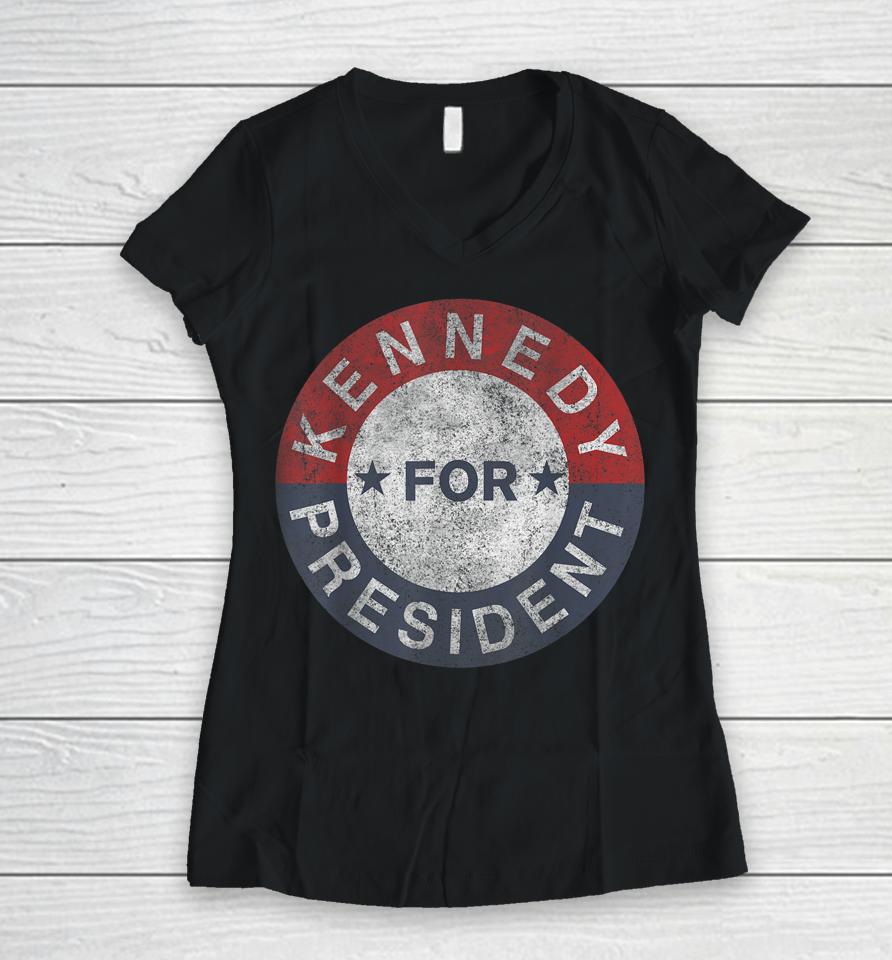 Kennedy For President Jfk 1960 Women V-Neck T-Shirt